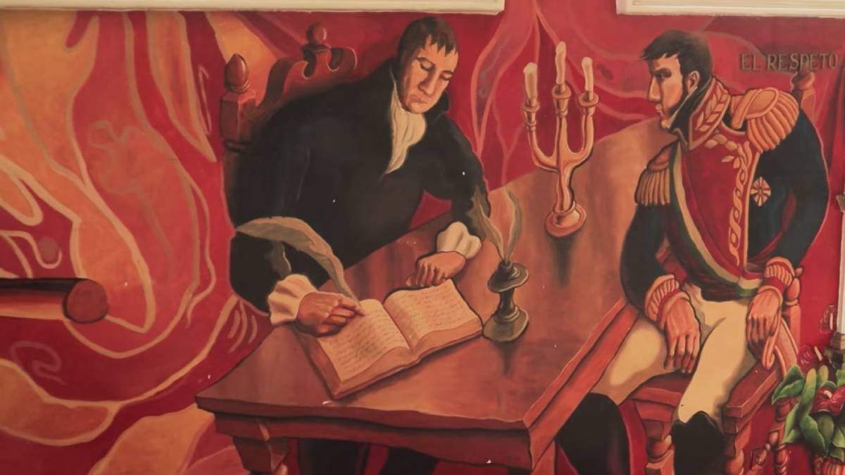 Mural de los pactos de Córdoba firmados por Juan O’Donojú y Agustín de Iturbide