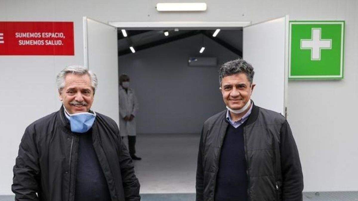 Alberto Fernández, Presidente de la Nación, y Jorge Macri, Intendente de Vicente López. Fuente: (Twitter).