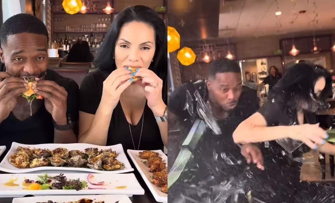 Influencers sobreviven a ser atropellado por una camioneta mientras grababan en restaurante