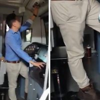 Conductor del Metro es grabado con una lata de cerveza en la cabina