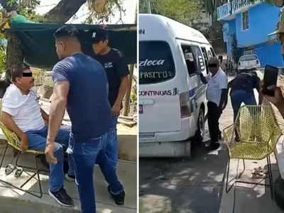 A palazos y bofetadas: Presuntos criminales se graban mientras agreden a choferes de Acapulco
