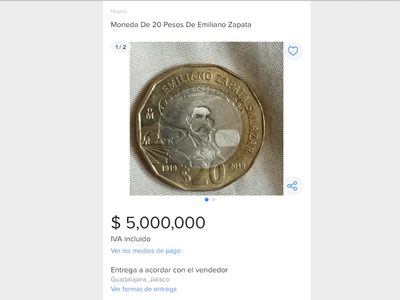 Esta moneda de 20 pesos se vende hasta en cinco millones en internet