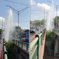 En plena crisis de agua en Nuevo León, reportan mega fuga en San Pedro