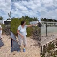 Extranjera impide el paso a mexicanos en playa de Yucatán