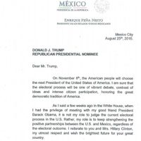 Difunden cartas que Peña Nieto envió a Hillary Clinton y Donald Trump