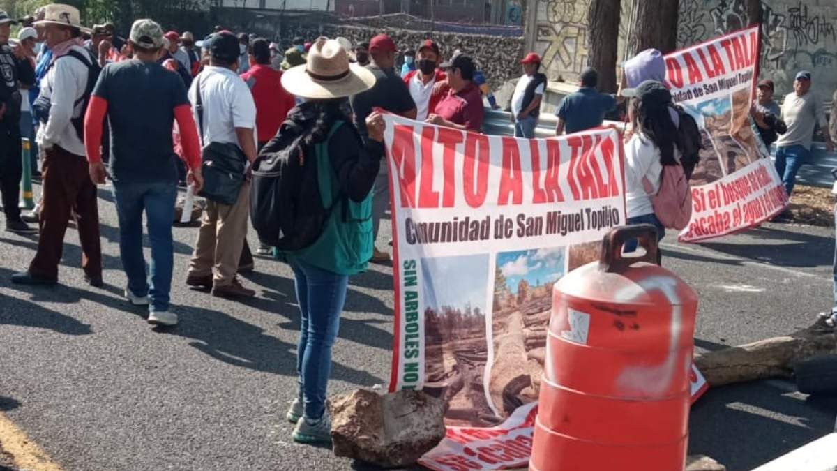 El bloqueo en la carretera México-Cuernavaca