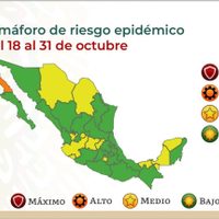 Así quedó el semáforo del 18 al 31 de octubre: 20 estados en verde y 11 en amarillo