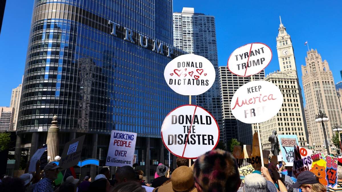 Protestas en Chicago contra Trump