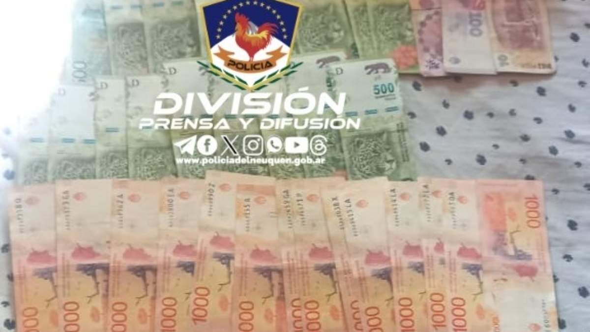 Dinero secuestrado. Fuente: (Policía de Neuquén)