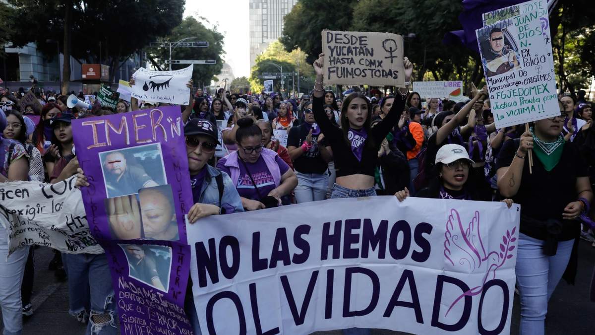 La marcha en Paseo de la Reforma