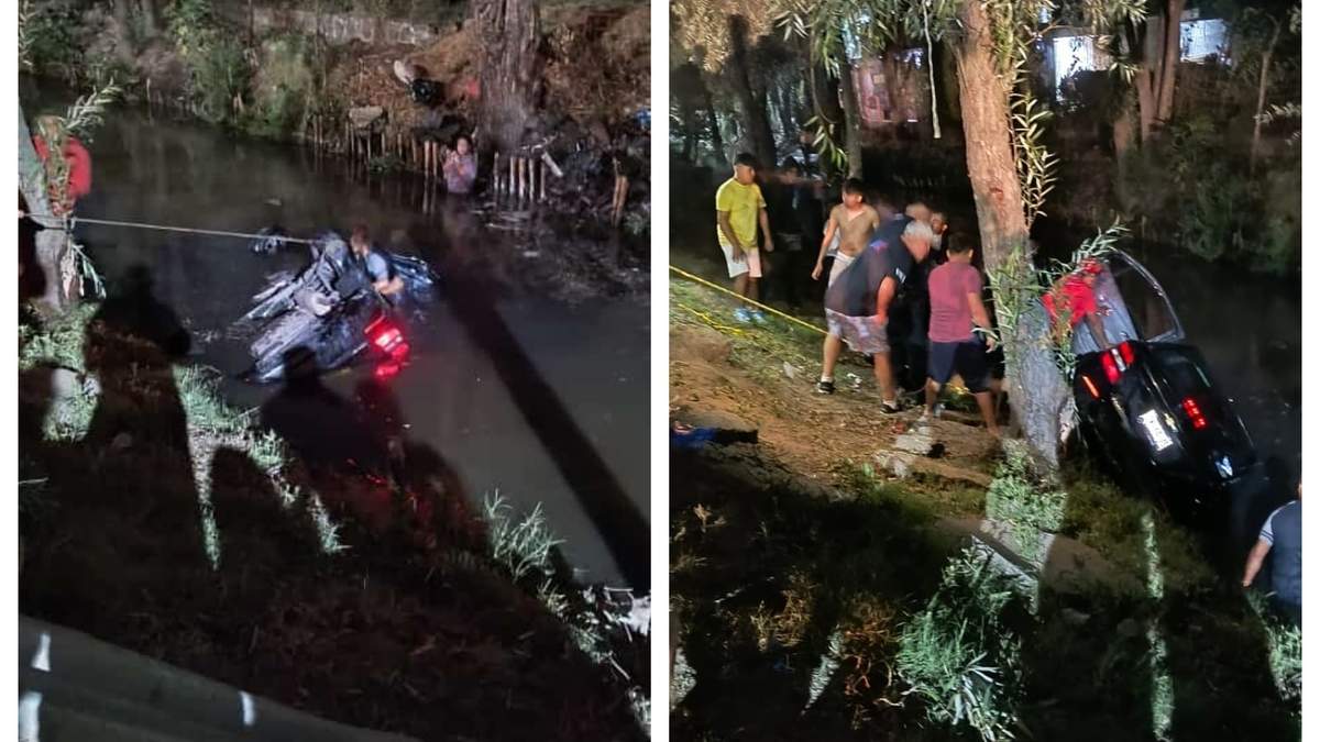 El rescate del auto del canal de Xochimilco