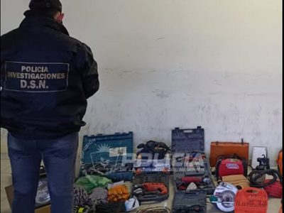 Encontraron una gran cantidad de herramientas durante un allanamiento en la ciudad de Plottier
