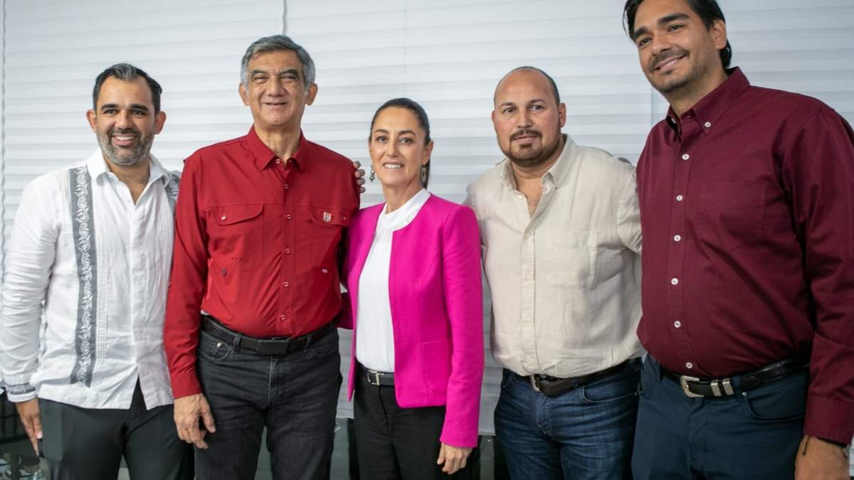 Claudia Sheinbaum con el gobernador de Tamaulipas, Americo Villarreal