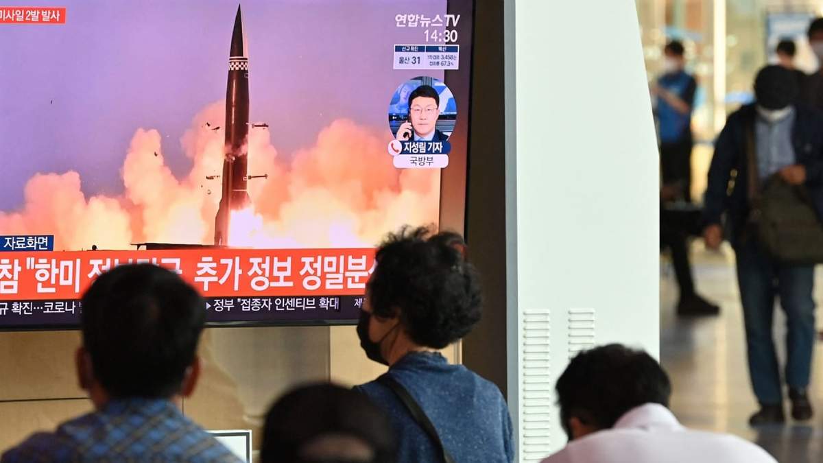 Lanzamiento de uno de los misiles balísticos en Corea del Norte. Fuente: (Twitter)