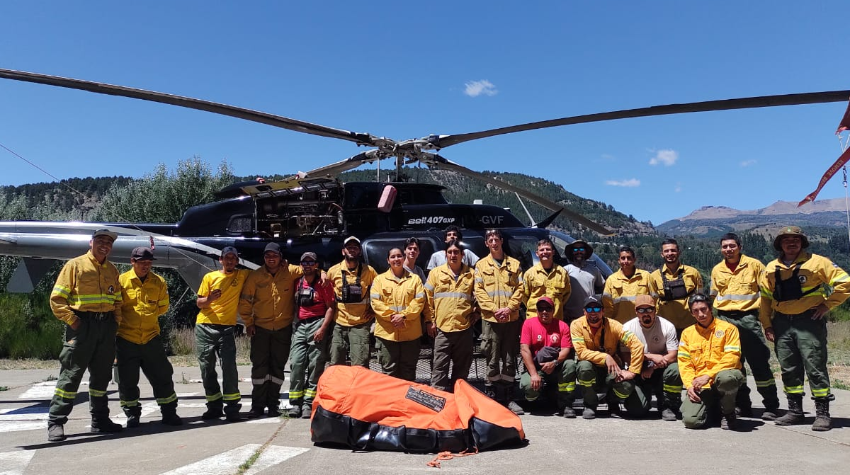 Participaron del área técnica ICE Lanín y del Sistema Nacional y Provincial de Manejo de Fuego. Fuente: (Facebook)