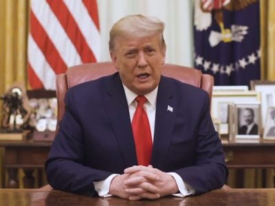 Tras aprobación de juicio en su contra, Trump condena violencia en el Congreso