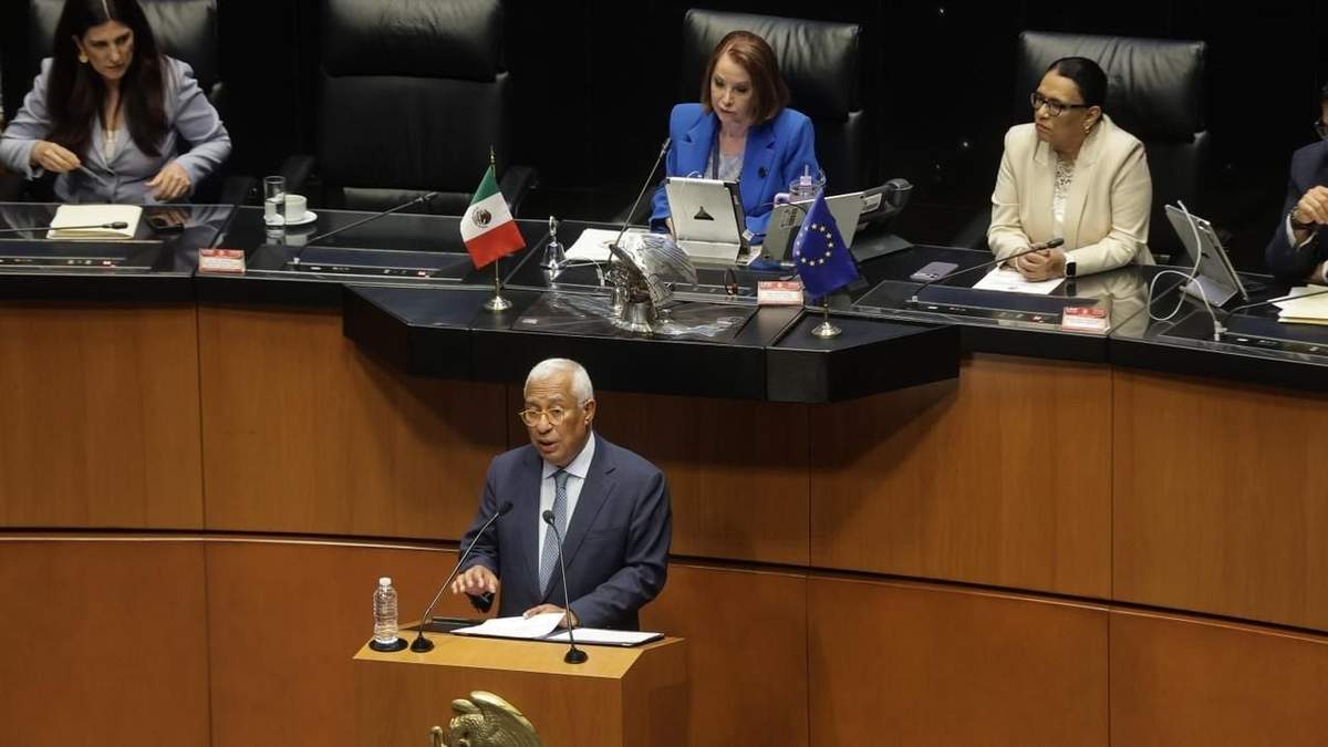 Kenia López, Laura Itzel Castillo, Rosa Icela Rodríguez y el presidente del Consejo Europeo, António Luís Santos da Costa