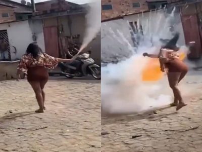 Mujer resulta herida por explosión de pirotecnia en su cara durante festejo religioso