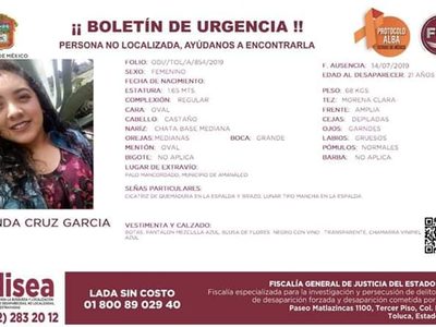 Hallan muerta a Brenda, la joven que desapareció tras abordar un taxi en el Estado de México
