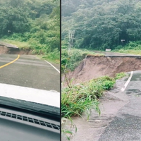 Colapsa tramo de la carretera México-Acapulco tras paso del huracán John (Video)
