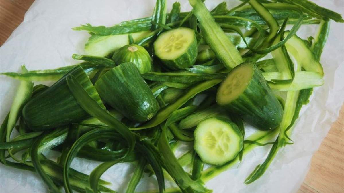 Cáscaras de pepino. Fuente: (X)