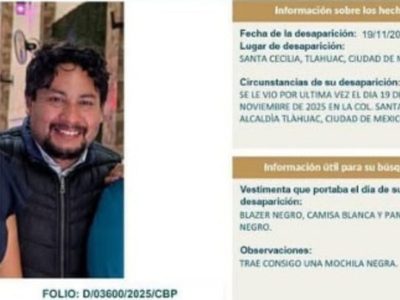Profesor del Conalep Xochimilco desaparece; familiares exigen búsqueda efectiva