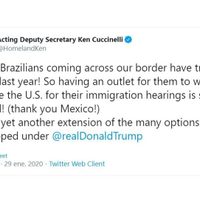 DHS agradece a México que acepte a brasileños solicitantes de asilo en EU