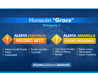 Quintana Roo suspende labores y aplica Ley Seca por huracán "Grace"
