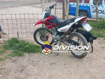 Pudieron recuperar una moto robada en un allanamiento