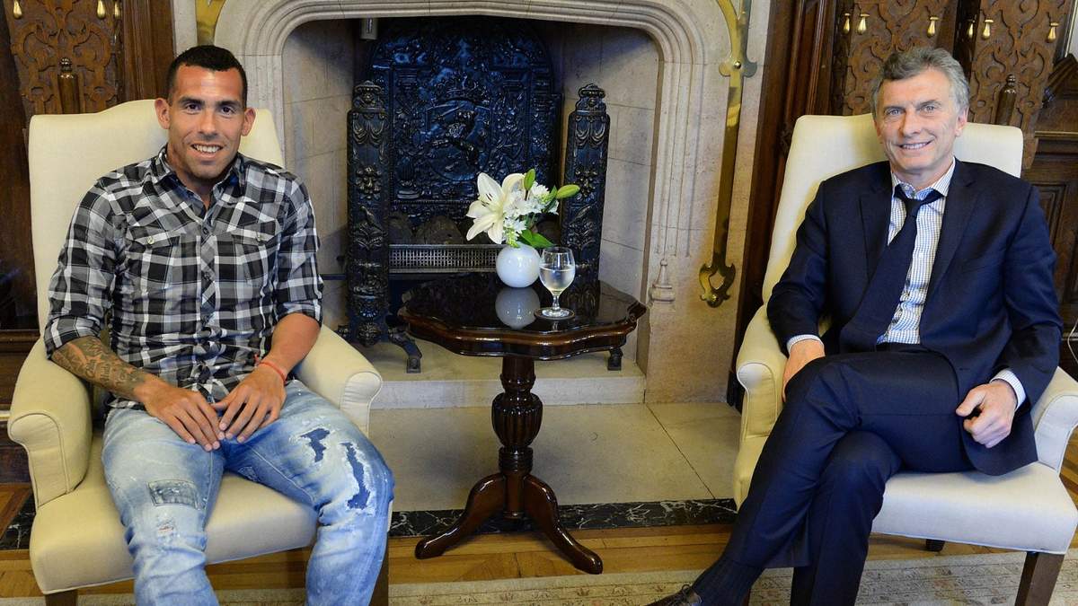 Mauricio Macri y Carlos Tévez. Fuente: (Twitter)