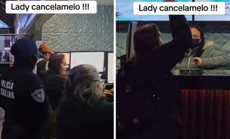Mujer exige con insultos la cancelación de su boleto de viaje; la bautizan como “Lady Cancélamelo”