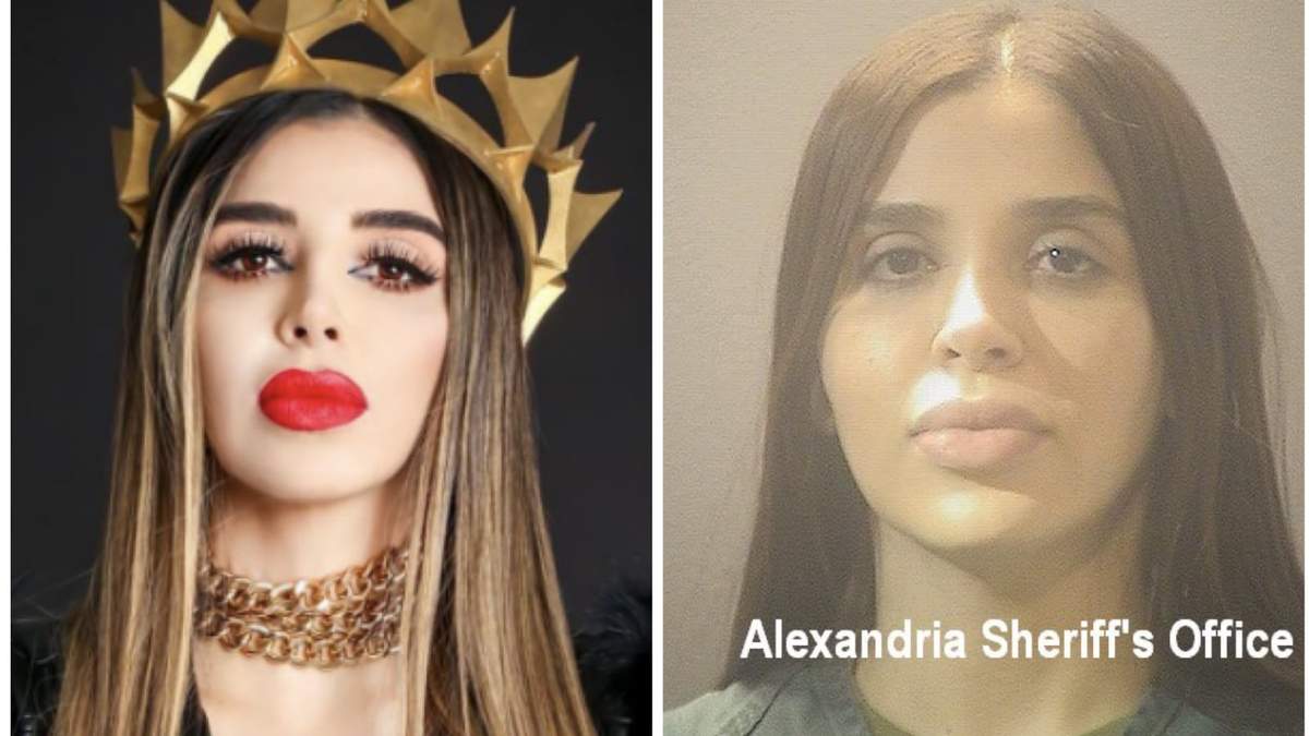La esposa del Chapo como influencer y en la foto difundida por la oficina del Sheriff de Alexandria