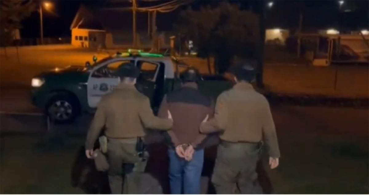 El argentino, al momento de su detención por parte de Carabineros. Fuente (captura de pantalla)