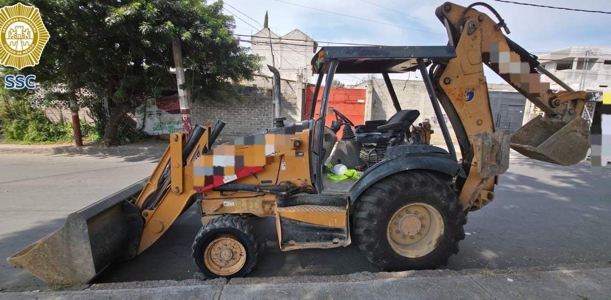 La retroexcavadora robada
