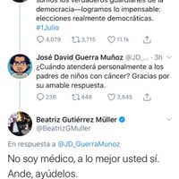 Gutiérrez Müller borra tuit polémico y pone candado a su cuenta