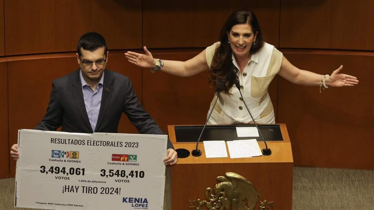 La senadora panista mostró los resultados electorales en su turno en tribuna