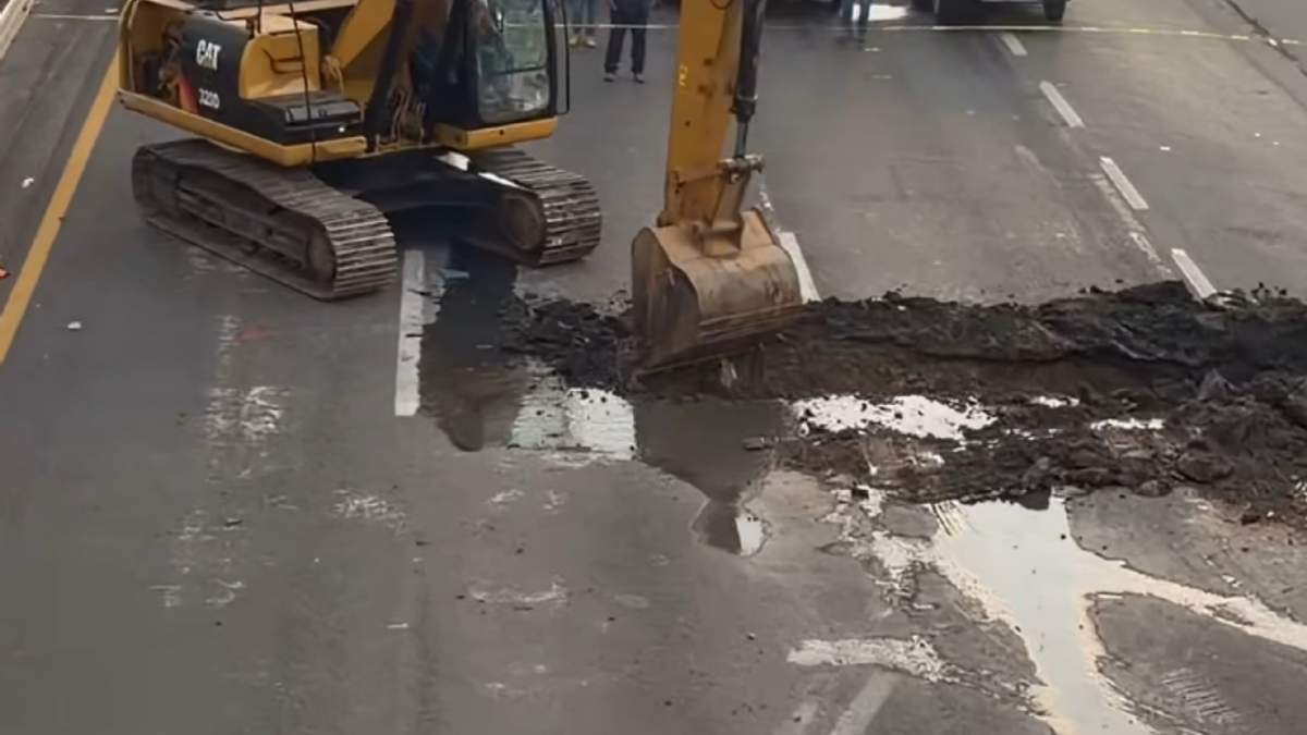 La carretera 45 en el sentido Silao-León se encuentra cerrada por socavón