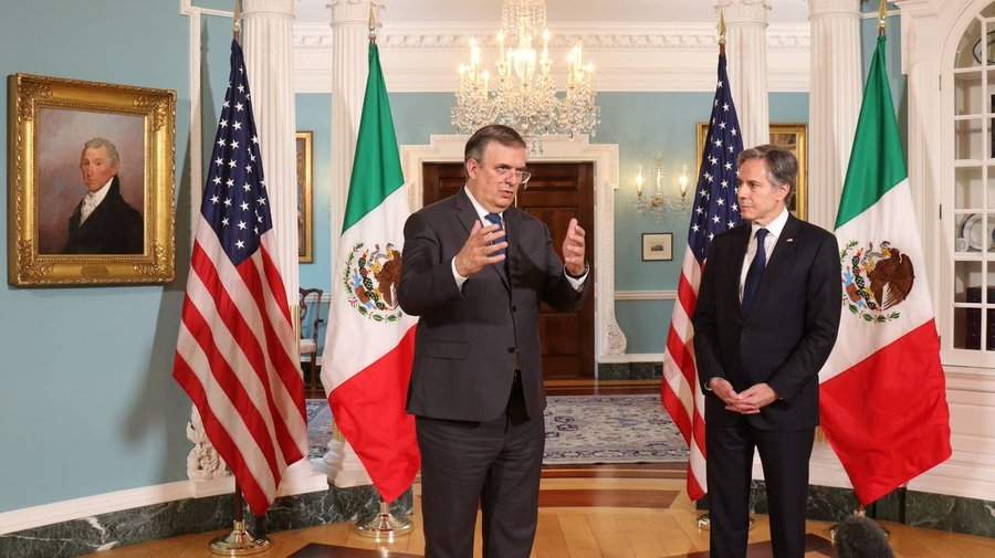 El canciller Marcelo Ebrard y Antony Blinken