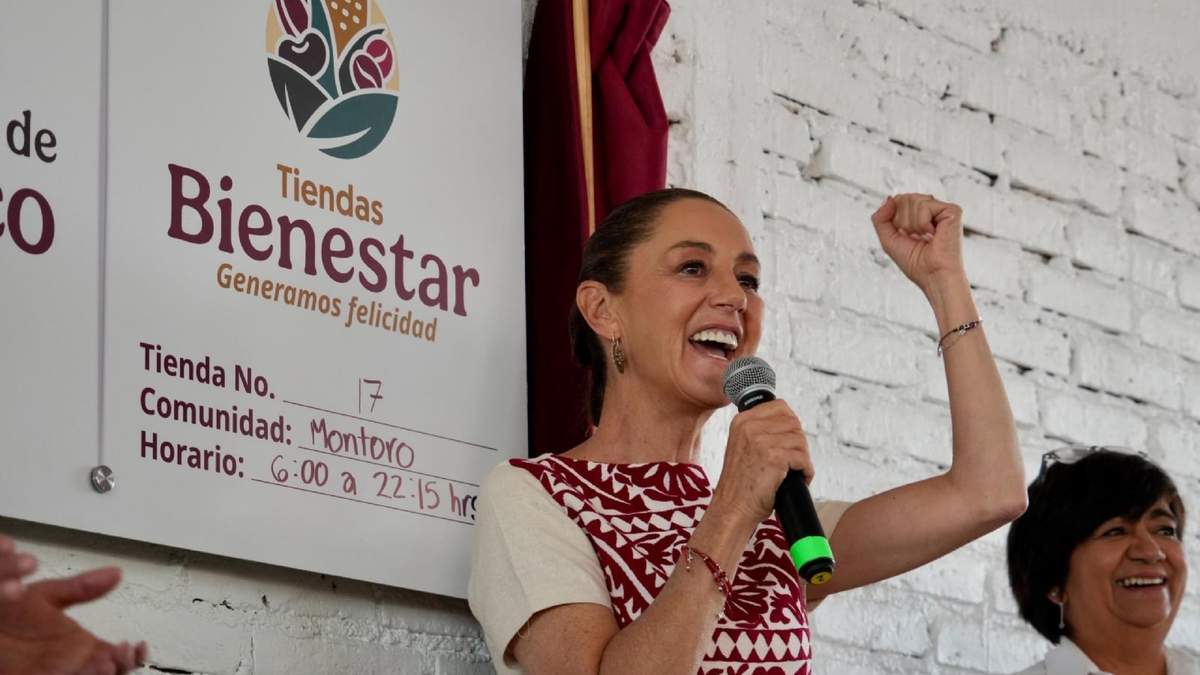 En Montoro, Aguascalientes, Sheinbaum visitó una Tienda del Bienestar