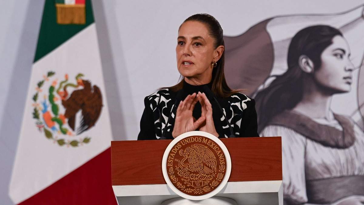 La presidenta durante la conferencia de este miércoles en Palacio Nacional