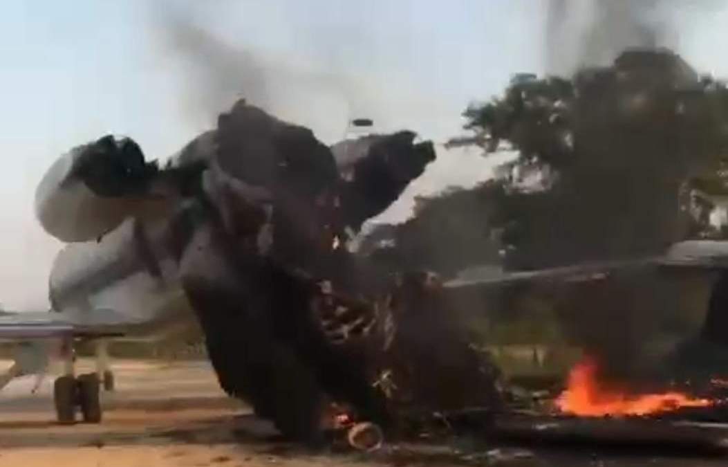 Imagen de avión proveniente de Cozumel destruido por Venezuela
