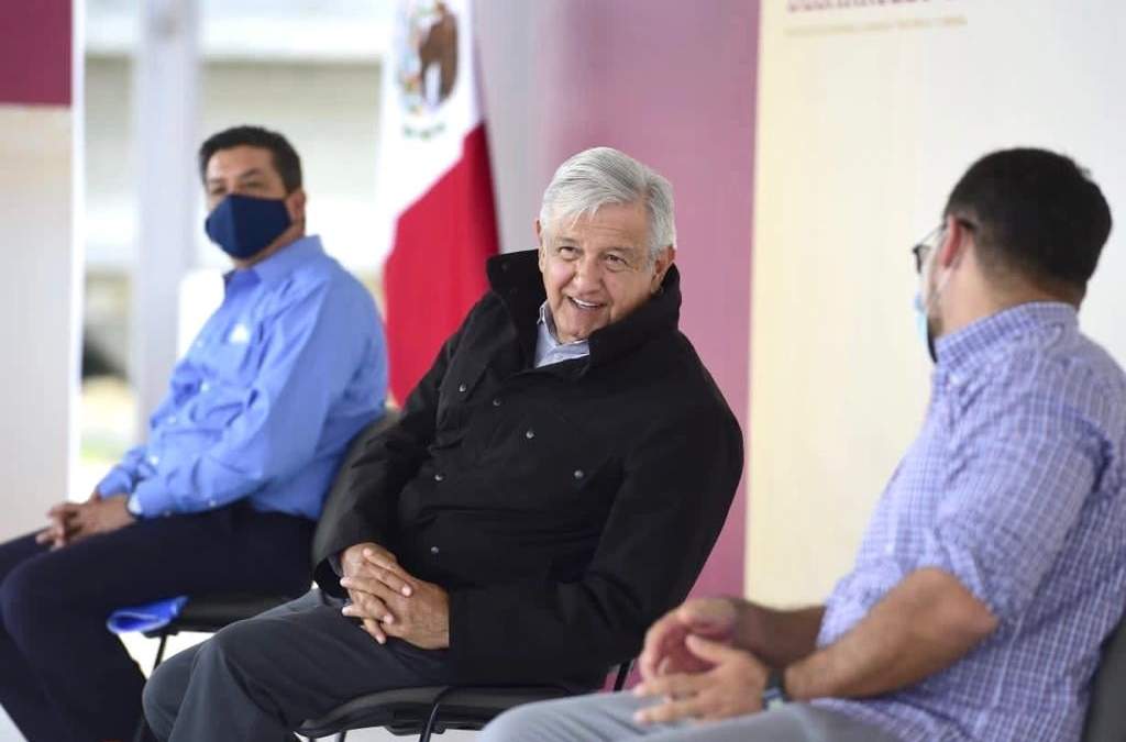 AMLO en su visita, el domingo, en Tamaulipas. Foto: Presidencia