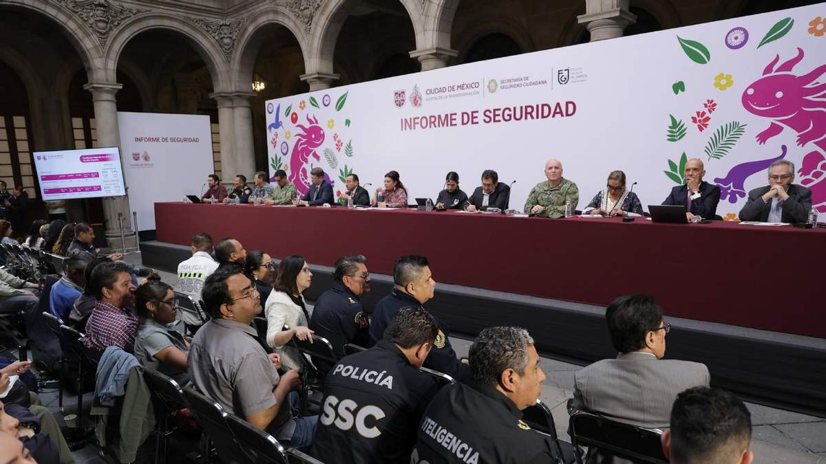 Informe de seguridad de la CDMX, encabezado por la jefa de Gobierno, Clara Brugada, este martes 5 de agosto de 2025