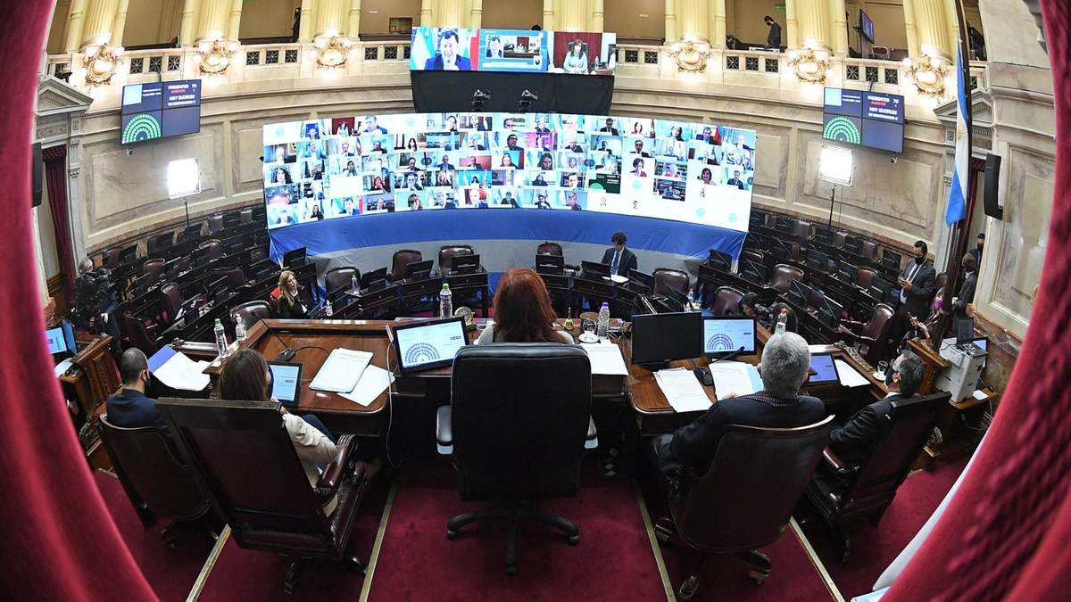 Sesión de la Cámara de Senadores. Fuente: (Twitter)