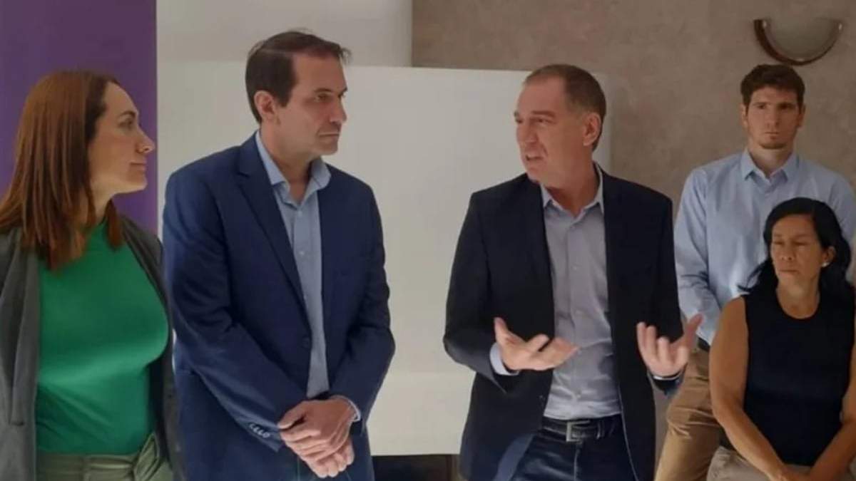 Diego Santilli junto a Pablo Cervi y otros dirigentes de La Libertad Avanza de Neuquén. Fuente: (Facebook)