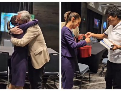 Evo Morales y Alberto Fernández se adelantan al INE y felicitan a Claudia Sheinbaum (Videos)