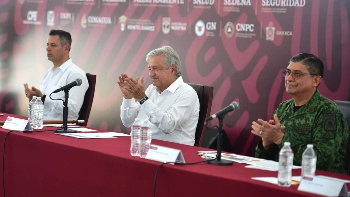 El presidente López Obrador en Oaxac