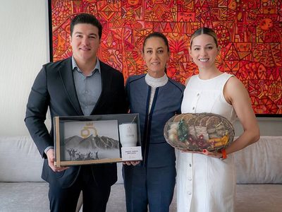 Sheinbaum visita a Samuel García en Nuevo León: "tuvimos una plática muy amena"