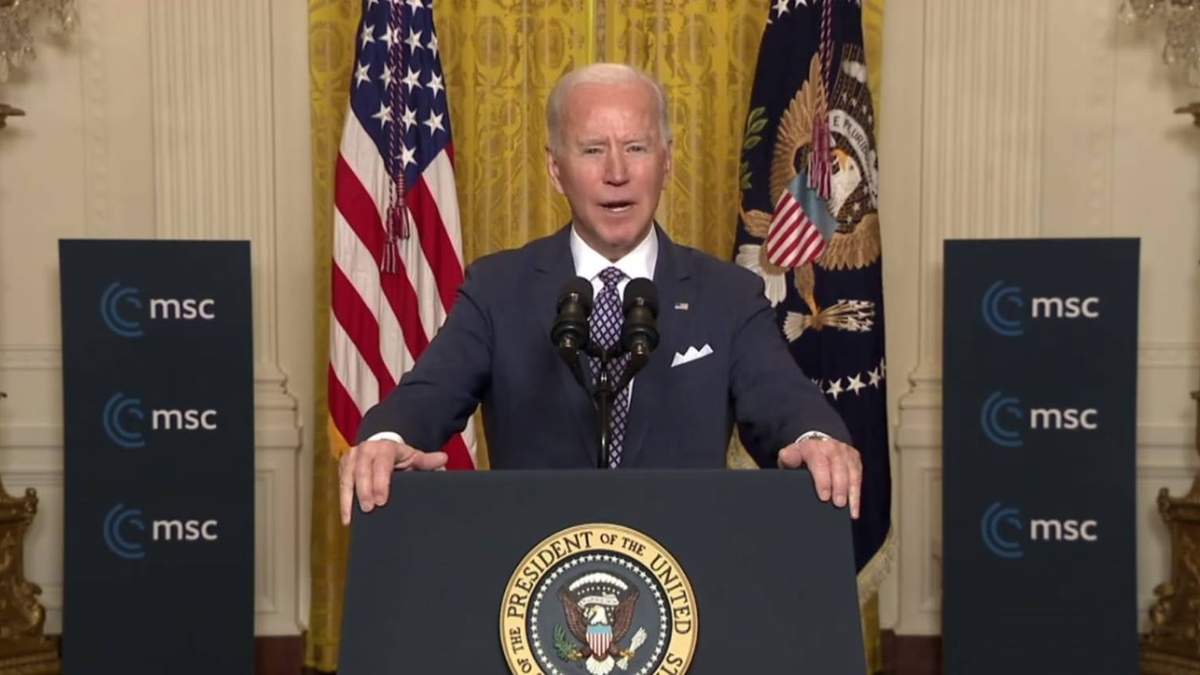 Joe Biden ante un evento especial organizado por la Conferencia de Seguridad de Munich