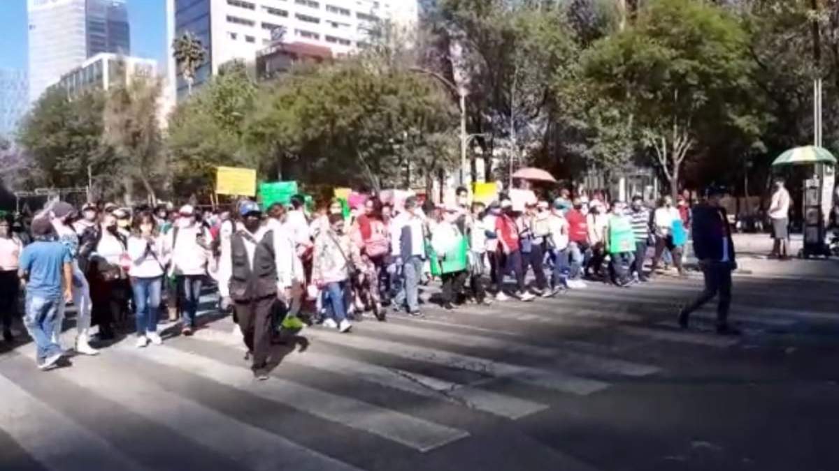 Los manifestantes marcharon sobre el Paseo de la Reforma